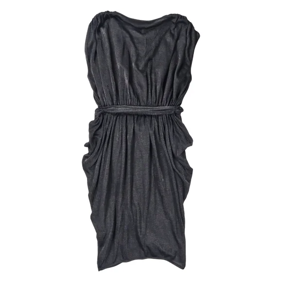 Armani Exchange Dress Black Mettalic Draped Gathered Belt Size XS - Picture 9 of 14